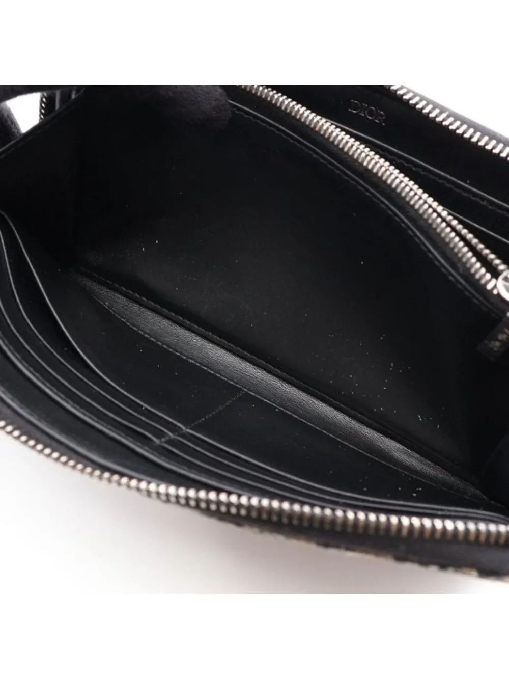 Dior Round Wallet Oblique Navy Canvas